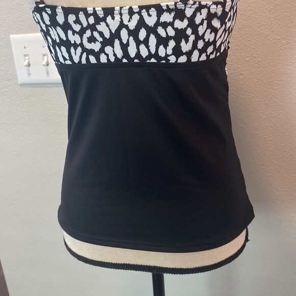 Lands’ End Black White Tankini Swimsuit Size 4P - Picture 10 of 13